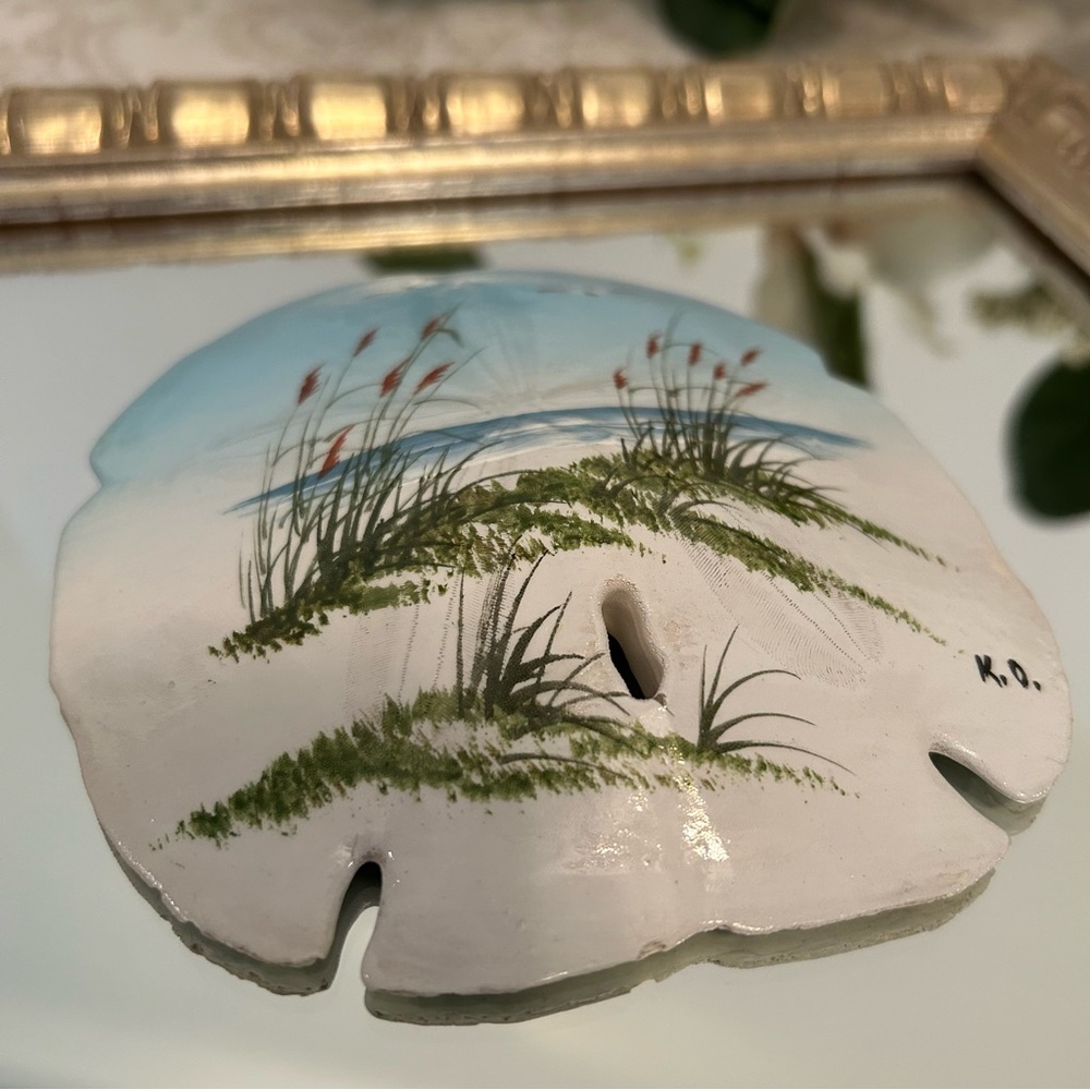Vintage Sand Dollar of Jekyll Island Ltd Hand Painted Initials K.D.
